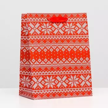 Пакет ламинированный "Зимний узор" 18 х 23 х 10