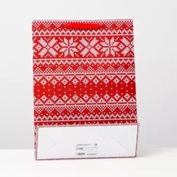 Пакет ламинированный "Зимний узор" 31 х 42 х 12 см