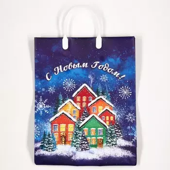 Пакет подарочный новогодний «Лапландия», мягкий пластик, 3040 см