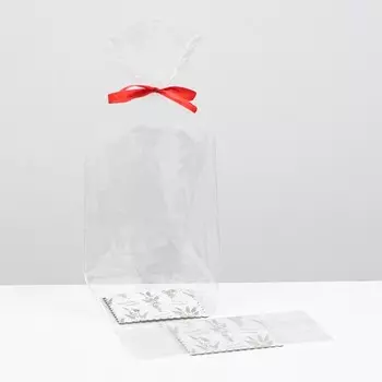 Пакет "Лаванда", с жестким дном, красный, 14 х 14 х 44 см