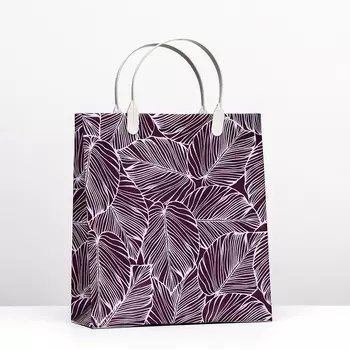 Пакет "Листья", мягкий пластик, 26 х 24 х 9 см, 140 мкм