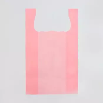 Пакет майка, полиэтиленовый, розовый 2442 см, 8 мкм
