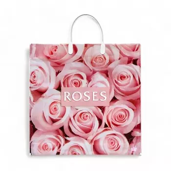 Пакет "Миллион роз", полиэтиленовый с пластиковой ручкой, 35х35 см, 100 мкм