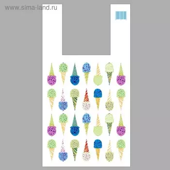 Пакет "Мороженки", полиэтиленовый, майка, 26 х 48 см, 12 мкм