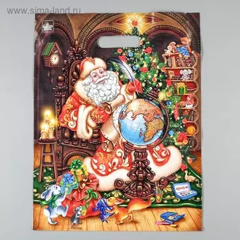 Пакет "Новогодние наказы", полиэтиленовый с вырубной ручкой, 40 х 31 см, 60 мкм