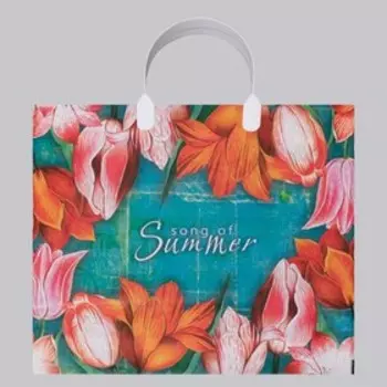 Пакет "Песня лета", полиэтиленовый с пластиковой ручкой, 90 мкм 38 х 35 см