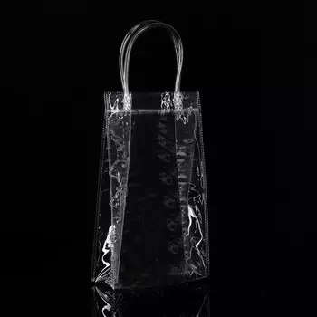 Пакет подарочный из ПВХ, под бутылку, 13237 см