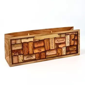 Пакет под бутылку «Пробки», 36 х 10 х 13 см