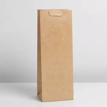 Пакет подарочный под бутылку, упаковка, «Крафтовый», 13 x 35 x 10 см