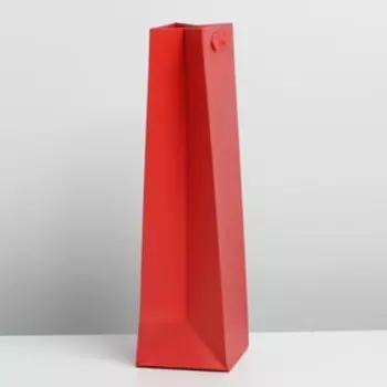 Пакет подарочный под бутылку, упаковка, «Красный», 13 x 35 x 10 см