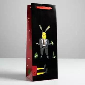 Пакет под бутылку «Не жди Новый год», 13 × 36 × 10 см