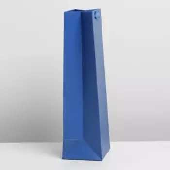Пакет подарочный под бутылку, упаковка, «Синий», 13 x 35 x 10 см