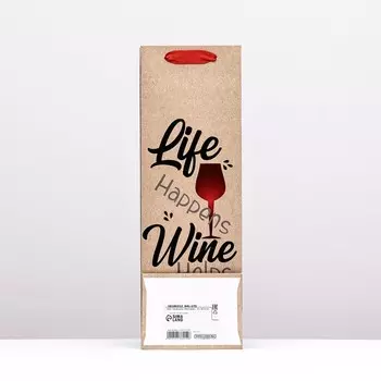 Пакет под бутылку Wine helps, 12369 см