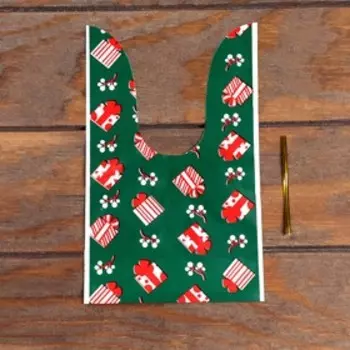 Пакет полиэтиленовый подарочный новогодний с ушками «Подарки», 1323 см