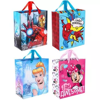 Пакет подарочный, 23х27х11.5 см, 4 вида МИКС