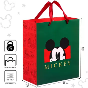 Пакет подарочный, 23х27х11 см, Микки Маус