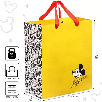 Пакет подарочный, 23х27х11 см, Микки Маус