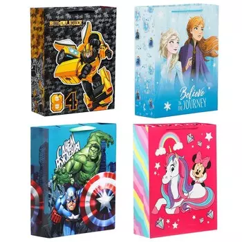 Пакет подарочный, 4 вида МИКС, 314011 см