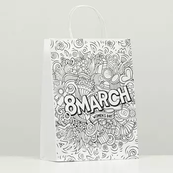 Пакет подарочный "8 March", 24 х 10,5 х 32 см