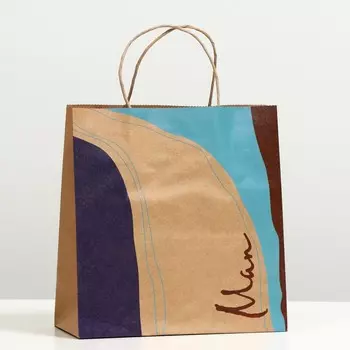 Пакет подарочный "Акварель", крафт, 24 x 23 x 10 см