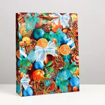 Пакет подарочный "Апельсины", 33 х 42,5 х 10 см