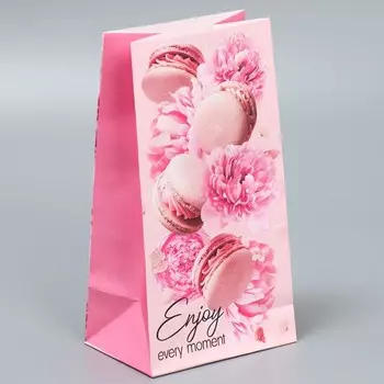 Пакет подарочный без ручек «Enjoy every moment», 10 19.5 7 см