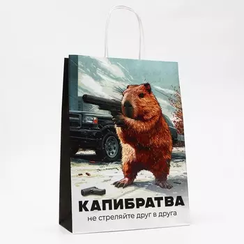 Пакет подарочный бумажный, «Капибратва», 2410.532 см