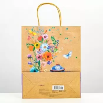 Пакет подарочный "Чайный букет", 26 х 32 х 12 см