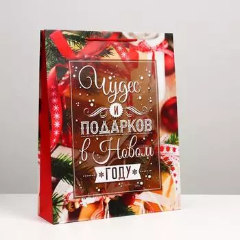 Пакет подарочный "Чудес!", 33 х 42,5 х 10 см