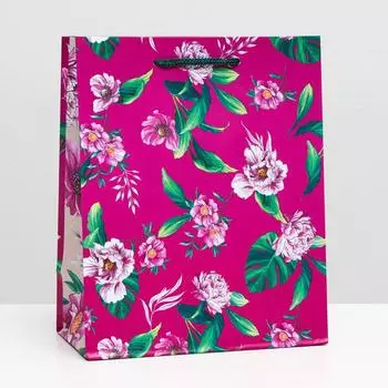 Пакет подарочный "Цветочная фантазия", 18 х 22 х10 см