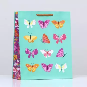 Пакет подарочный "Цветочная весна", 32 х 26 х 12 см