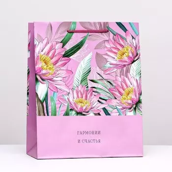 Пакет подарочный "Цветочное изобилие", 26 х 32 х 12 см