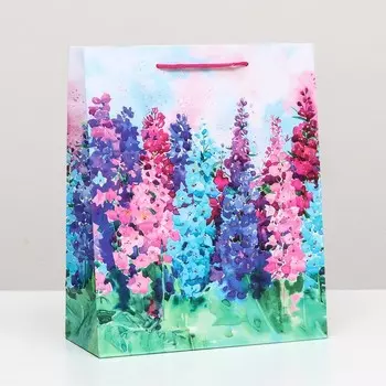 Пакет подарочный "Цветочный луг" 26 х 32 х 12 см