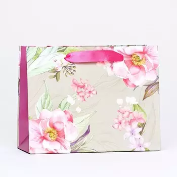Пакет подарочный "Цветочный рай" 23 х 17,8 х 9,8 см