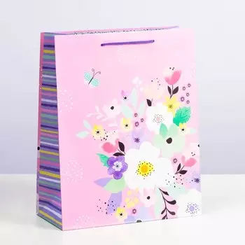 Пакет подарочный "Цветущий сад", 26 х 32 х 12 см