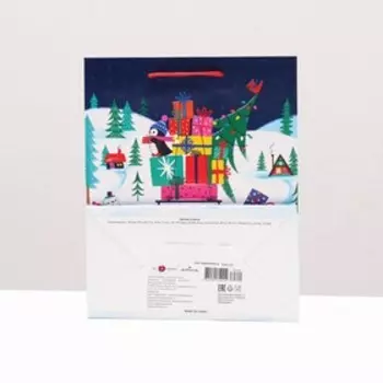 Пакет подарочный «Дед Мороз везёт подарки», 1822.310 см