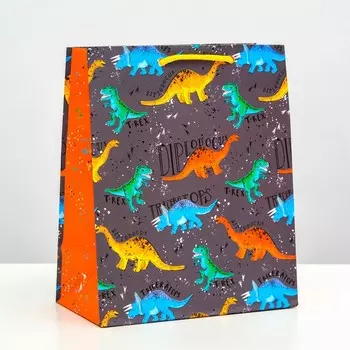Пакет подарочный "Динозаврики" 18 х 22,3 х 10 см