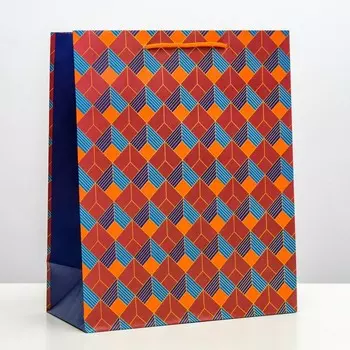 Пакет подарочный "Геометрия", 26 х 32 х 12 см