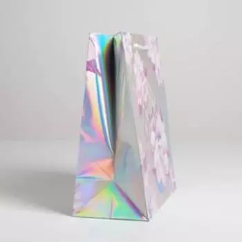 Пакет подарочный голографический, упаковка, «Сияй», 23 х 27 х 11.5 см