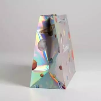 Пакет подарочный голографический Surprise, 27 × 23 × 11,5 см