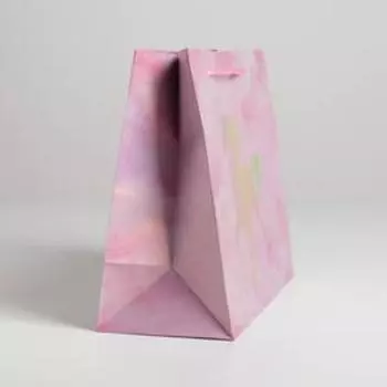 Пакет подарочный голографический Unicorn, 27 × 23 × 11,5 см