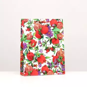 Пакет подарочный "Гранатовый сад", 33 х 42,5 х 10 см