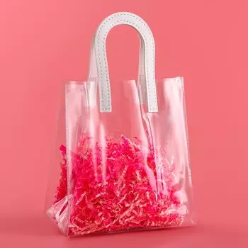 Пакет подарочный из ПВХ, белый, 201810 см