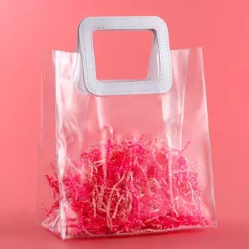 Пакет подарочный из ПВХ, белый, 252815 см