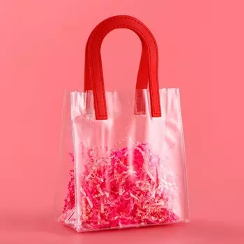 Пакет подарочный из ПВХ, красный, 17158 см