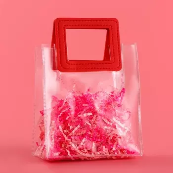 Пакет подарочный из ПВХ, красный, 17158 см