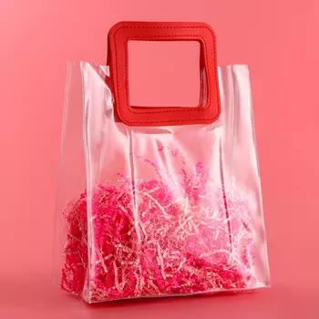 Пакет подарочный из ПВХ, красный, 26.52312 см