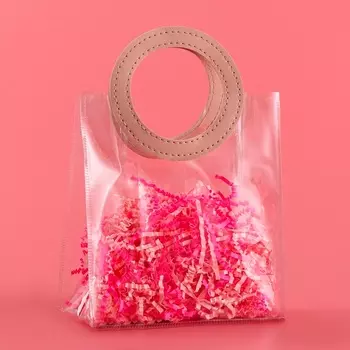 Пакет подарочный из ПВХ, розовый, 17158 см