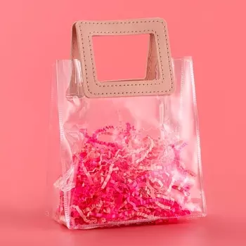 Пакет подарочный из ПВХ, розовый, 17158 см