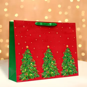 Пакет подарочный новогодний ламинированный «Ёлки», 504015 см